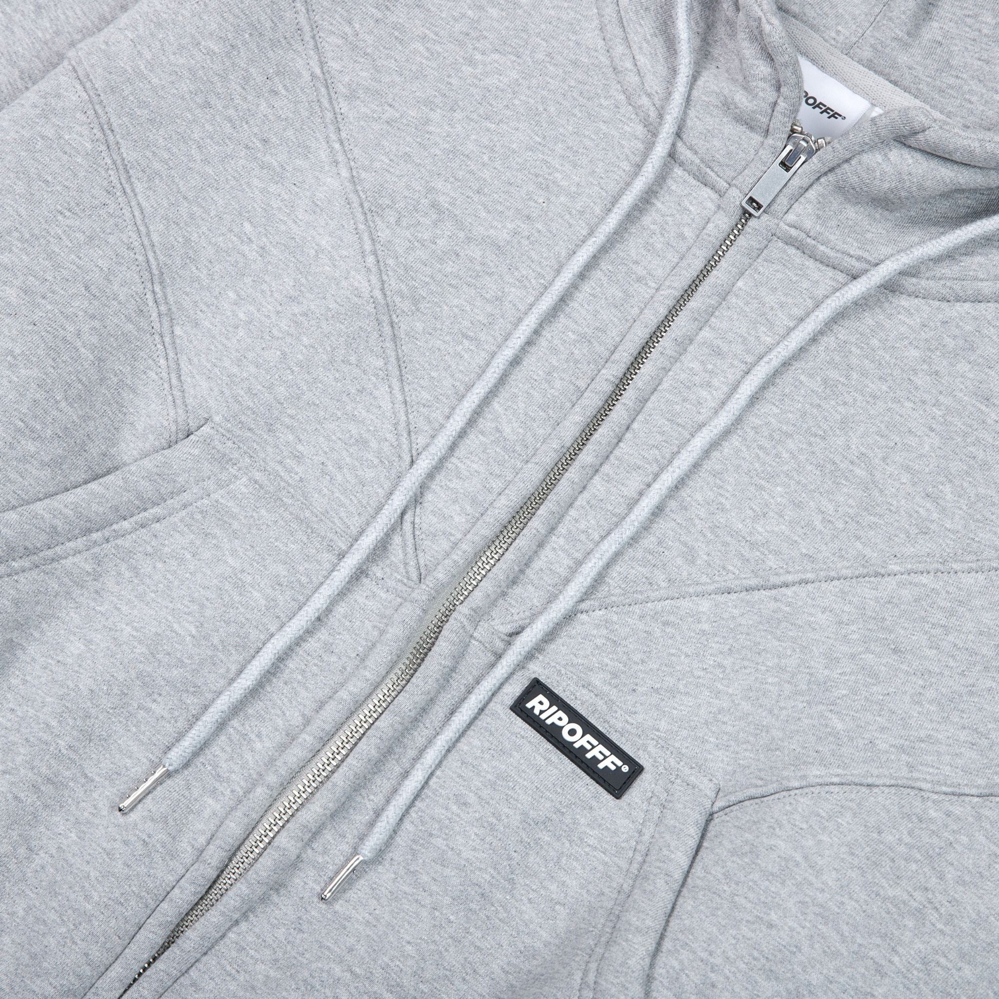 BOXY ZIP HOODIE - GREY