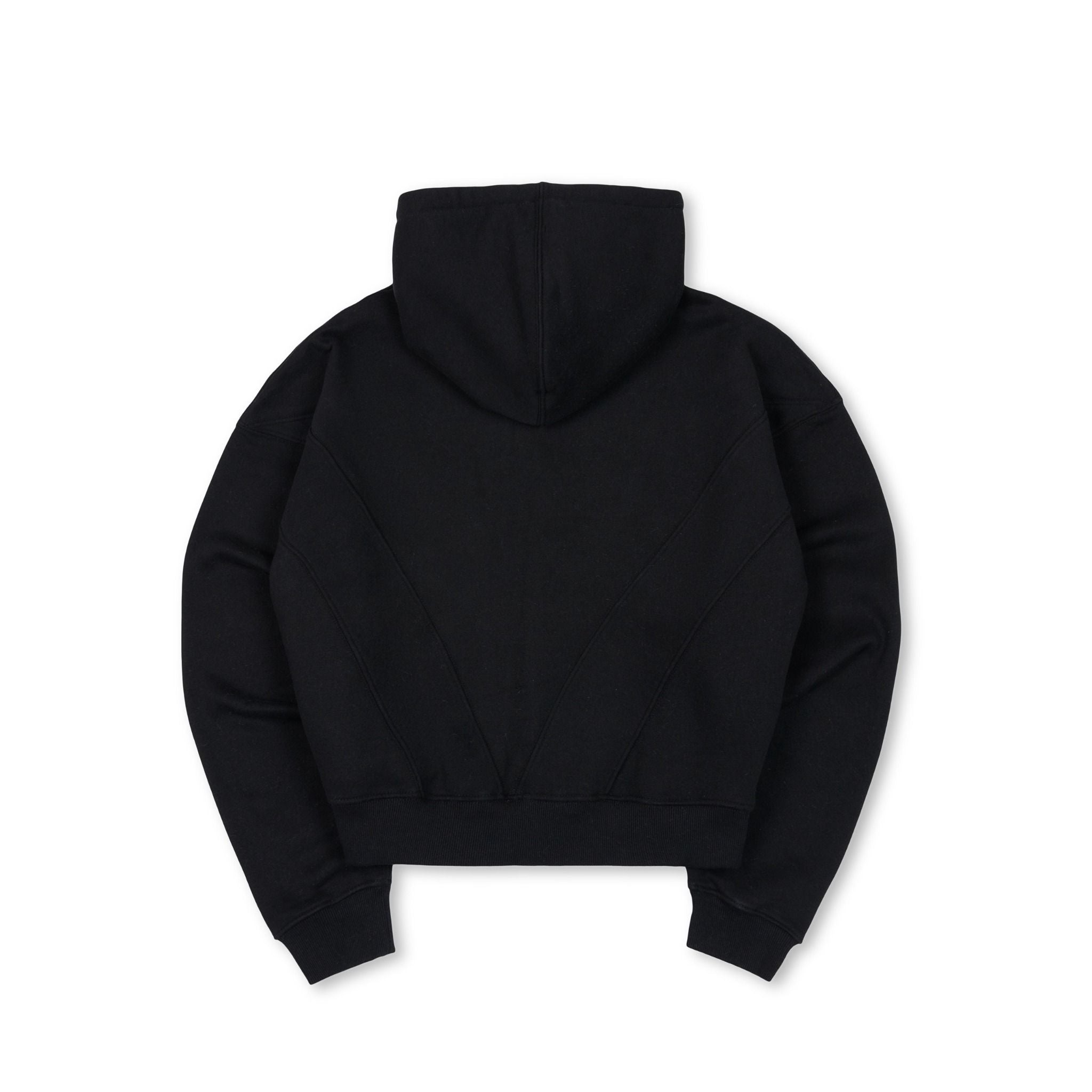 BOXY ZIP HOODIE - BLACK