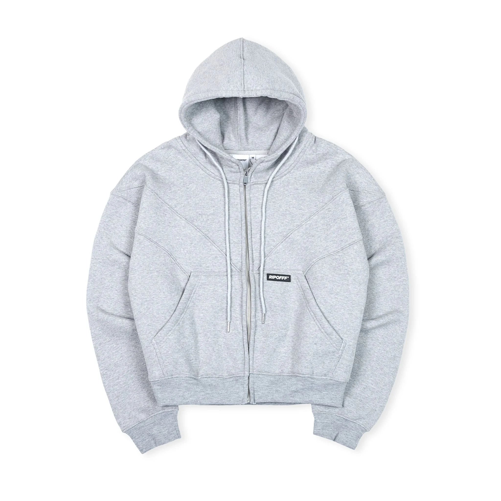 BOXY ZIP HOODIE - GREY