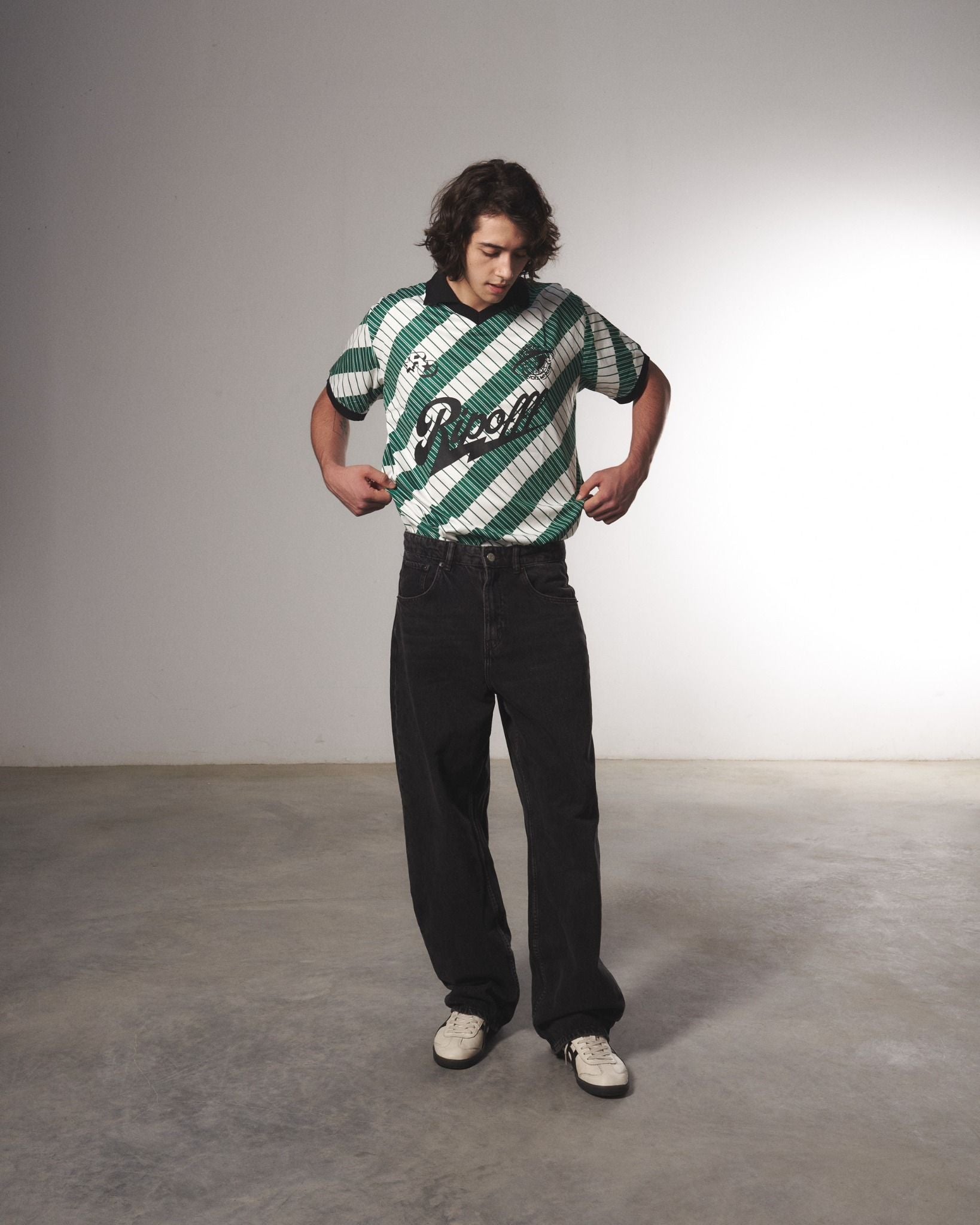 STRIPED JERSEY - WHITE/GREEN