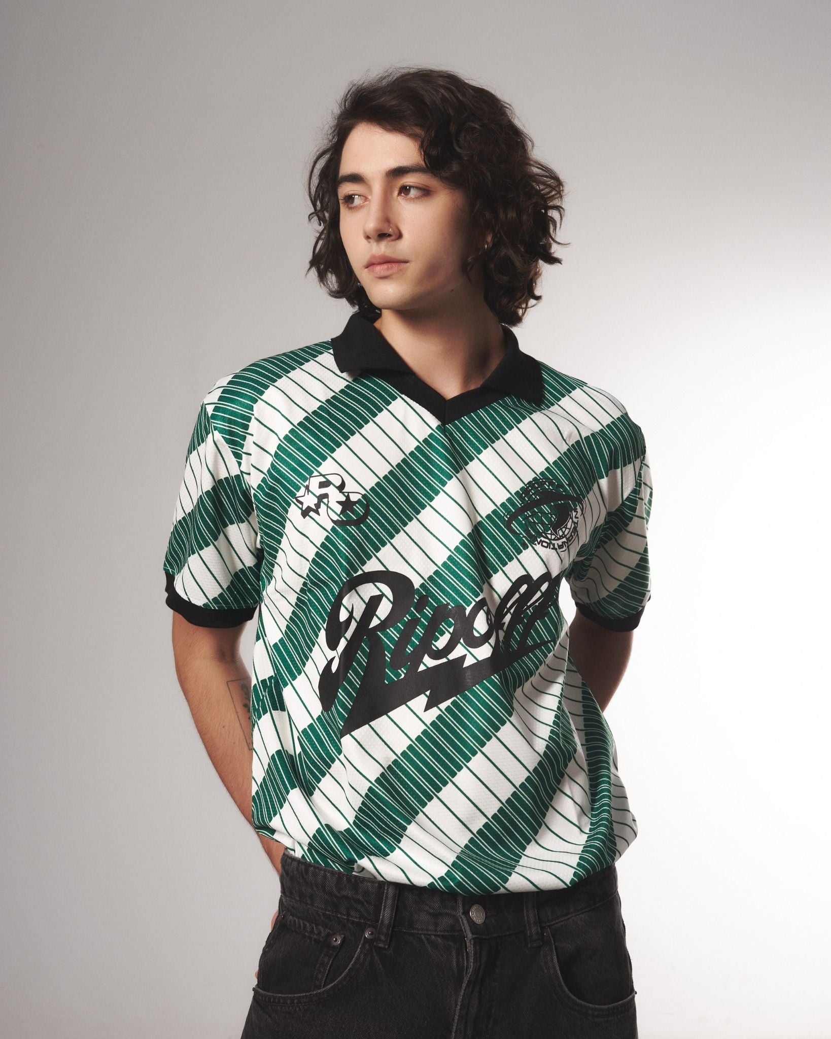 STRIPED JERSEY - WHITE/GREEN