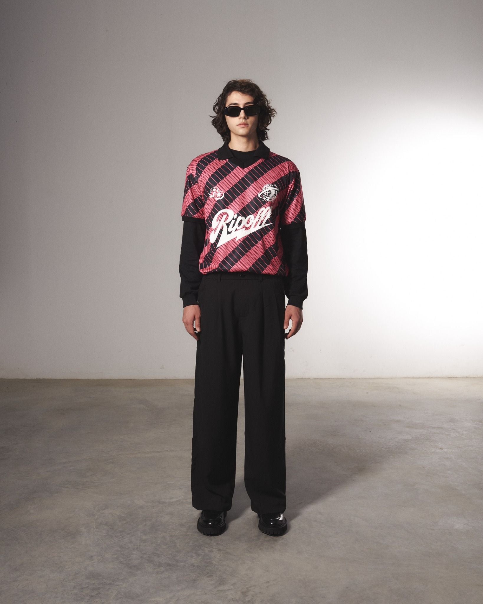 STRIPED JERSEY - BLACK/PINK