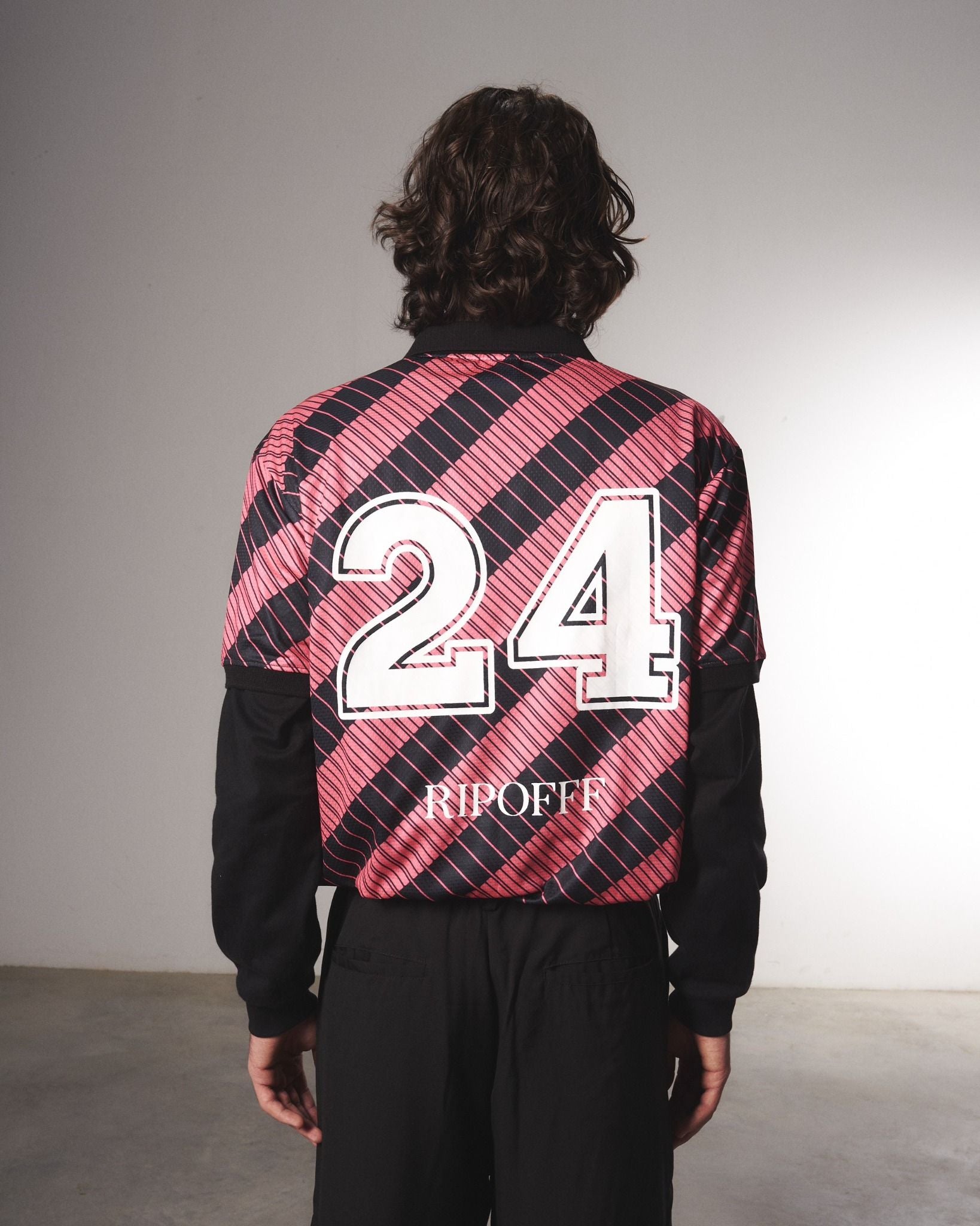 STRIPED JERSEY - BLACK/PINK