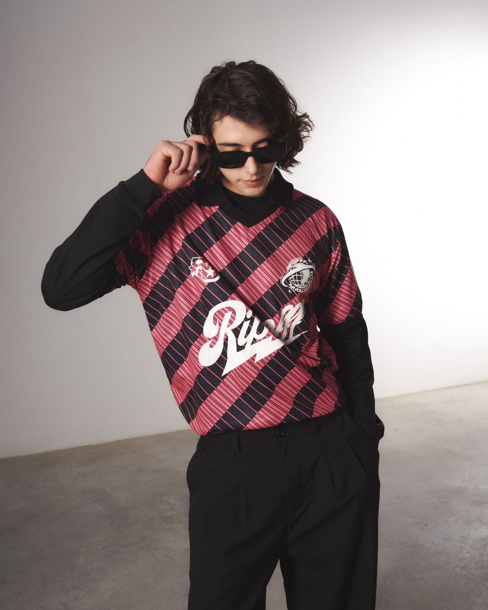 STRIPED JERSEY - BLACK/PINK